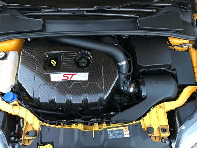 Under the hood, Jarret's ST features a CX Racing Intercooler, Boomba Blow Off Valve, and the Velossa TechBig Mouth Ram Air.