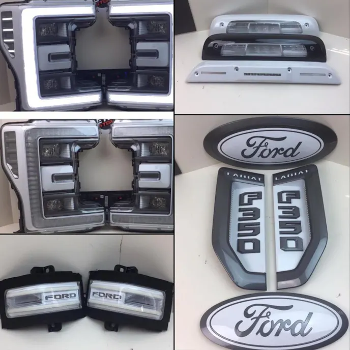 Some of the future mods going onto Dalton's truck are these slightly tinted lights and emblems, which tie into the grayish, polished look of his Fuel wheels.