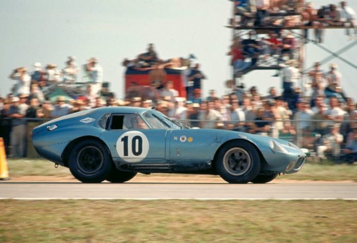The Daytona Coupe helmed by Bob Holbert and Dave MacDonald at the 12 Hours of Sebring in 1964. They would finish first in the GT class and fourth overall. Image: Ford Motor Company
