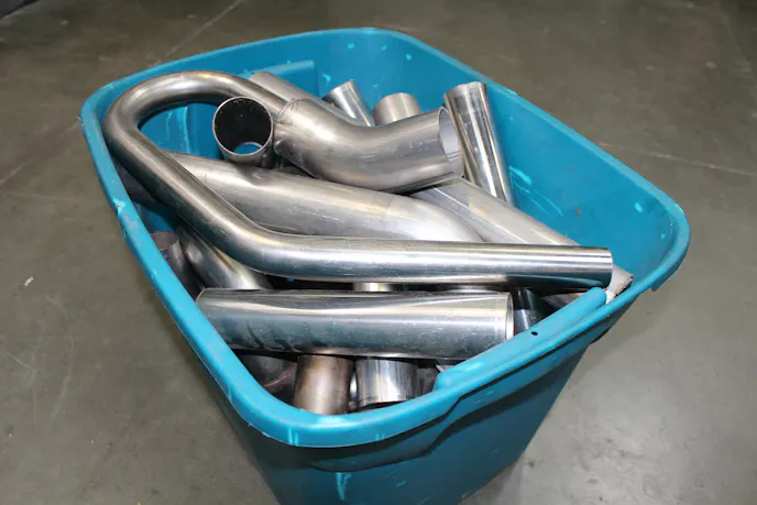 The parts awaiting fabricator Greg Holman's deft touch.