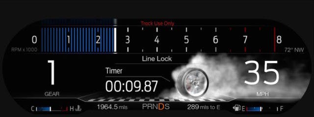 When the feature is engaged, the new digital instrument cluster will display a smoking tire animation.