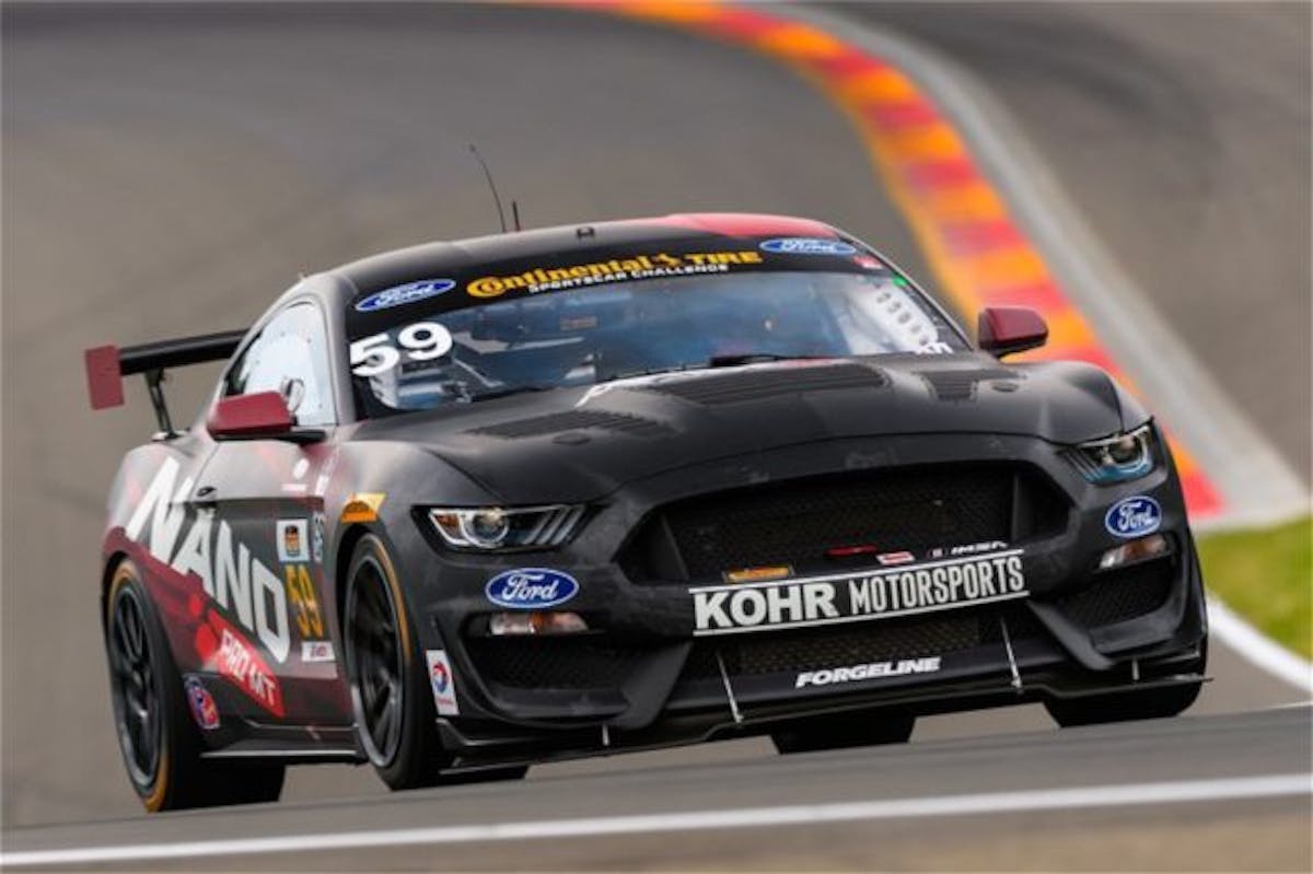 “The Mustang was just rock solid today,” Dean Martin, KohR Motorsports owner/driver, said. “The balance was just perfect. The aero balance was great. The suspension was fantastic. I can’t say enough about the car.” (Photo Credit: Ford Performance)