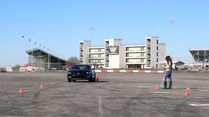 Mustang Slalom Test Test on the Mustang factory suspension