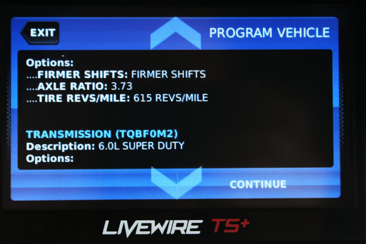 image shows the SCT Livewire TS+ monitor displaying the review screen