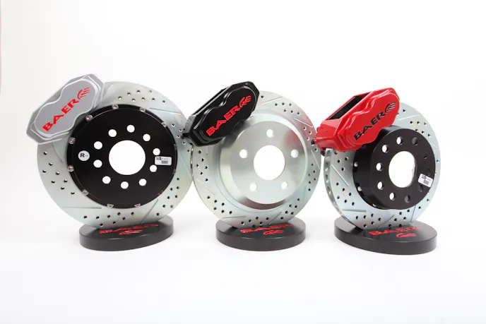 image of 3 Baer brake calipers and rotors