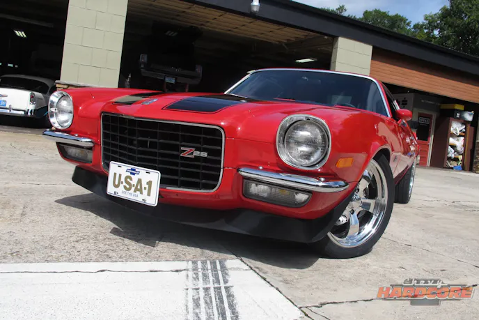 Front, 1973 Red Chevrolet Camaro Z28