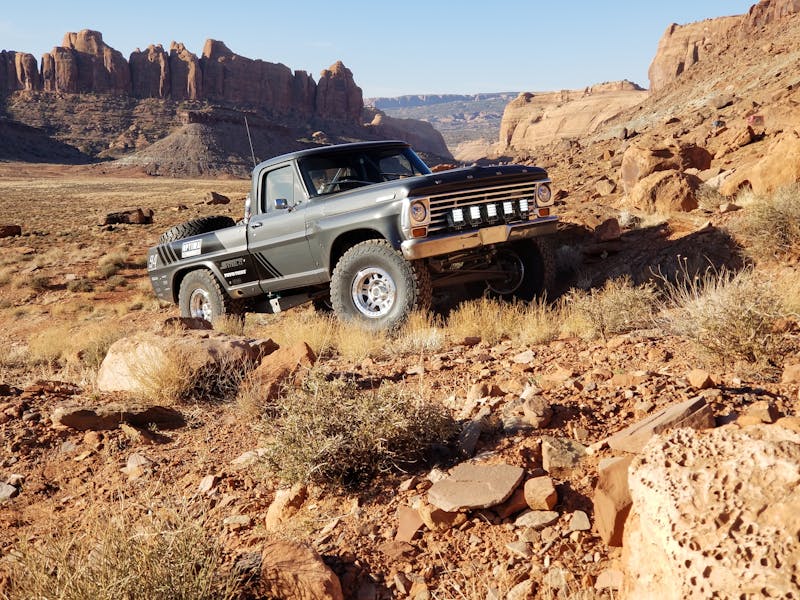 Christopher Polvoorde and his classic F100 PreRunner in Moab Utah