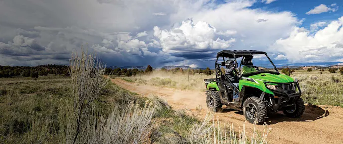 Tread Lightly! sxs driving down a dirt trail