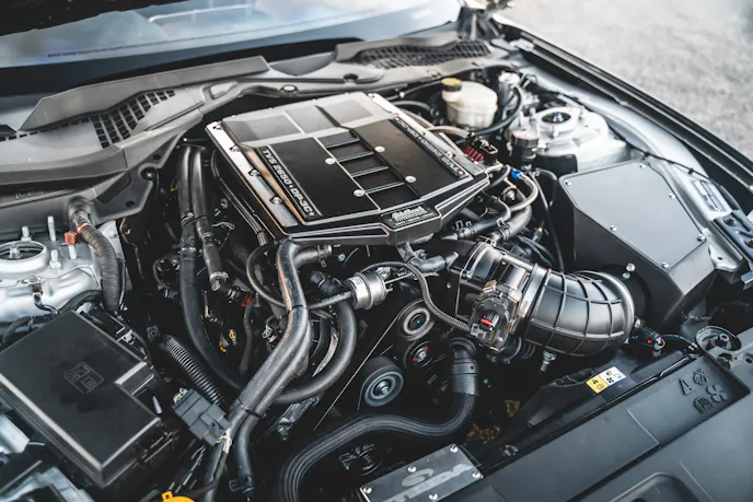 Edelbrock Supercharger On Steeda's Silver Bullet