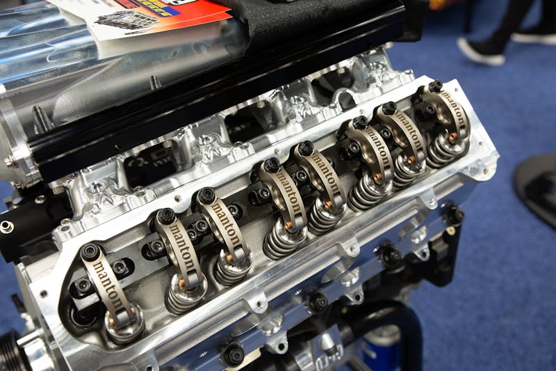 Manton Pushrods LT Shaft Mount Rockerarm System for Edelbrock Heads On Display At The 2021 PRI Show