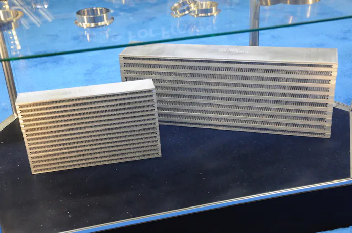 Universal, ready-to-fabricate intercooler tanks from Vibrant Performance on display at PRI 2021.