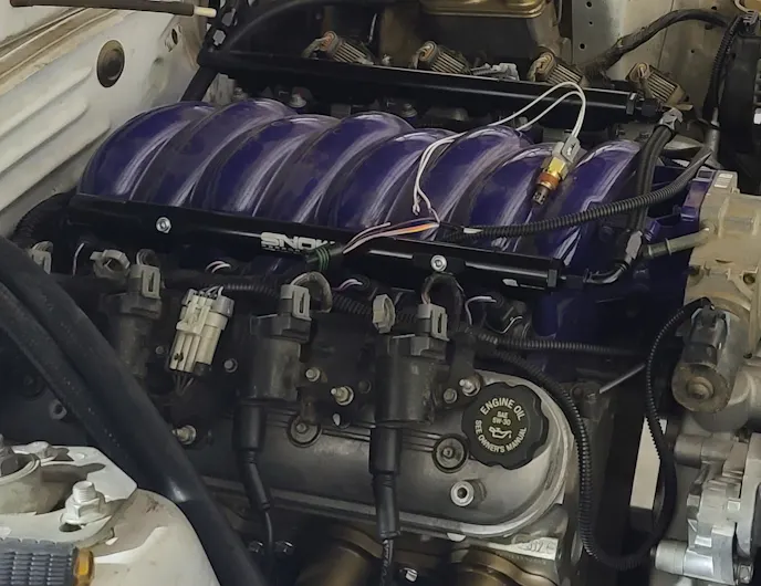 An example of a freshly installed Snow Performance LS fuel rail. Photo Credit: Snow Performance/Facebook