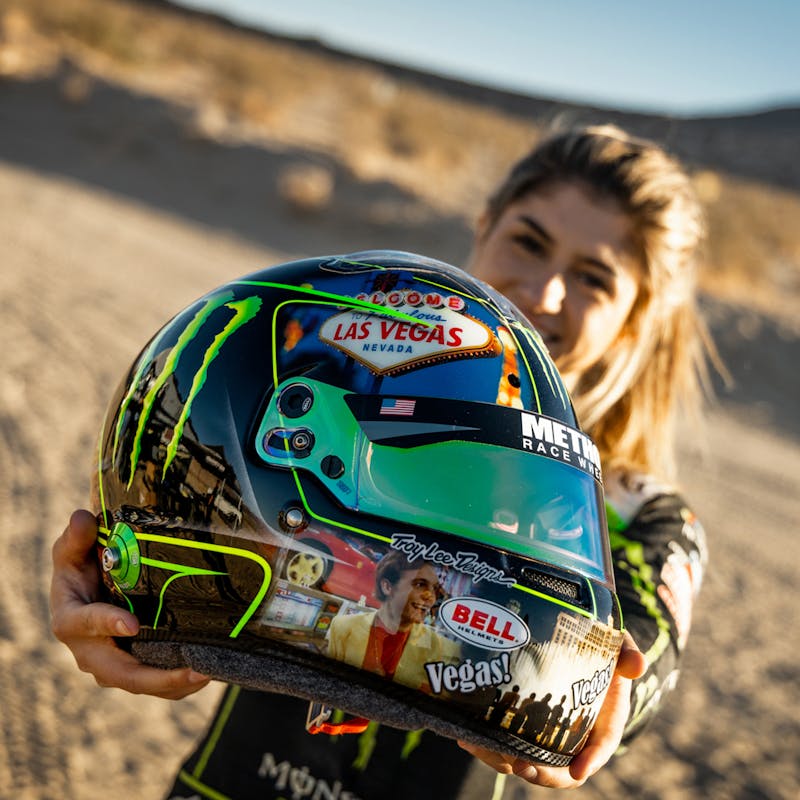 Hailie Deegan Race Mint 400 Helmet Giveaway