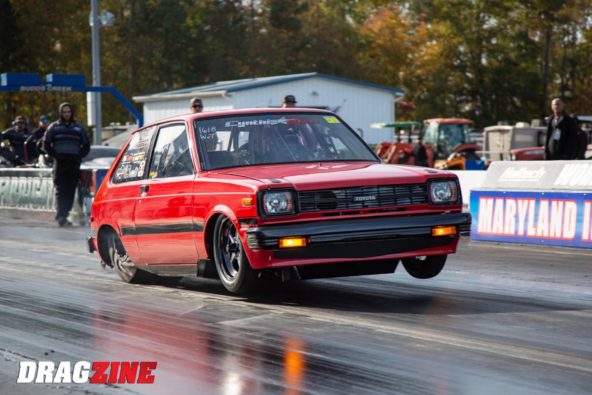 Cynthia Starr - Jose Torres Rotary-powered 1981 Toyota Starlet first full pass