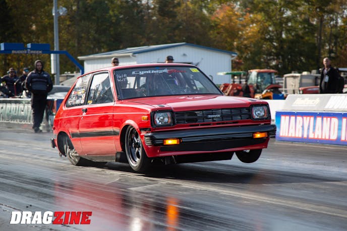 Cynthia Starr - Jose Torres Rotary-powered 1981 Toyota Starlet first full pass