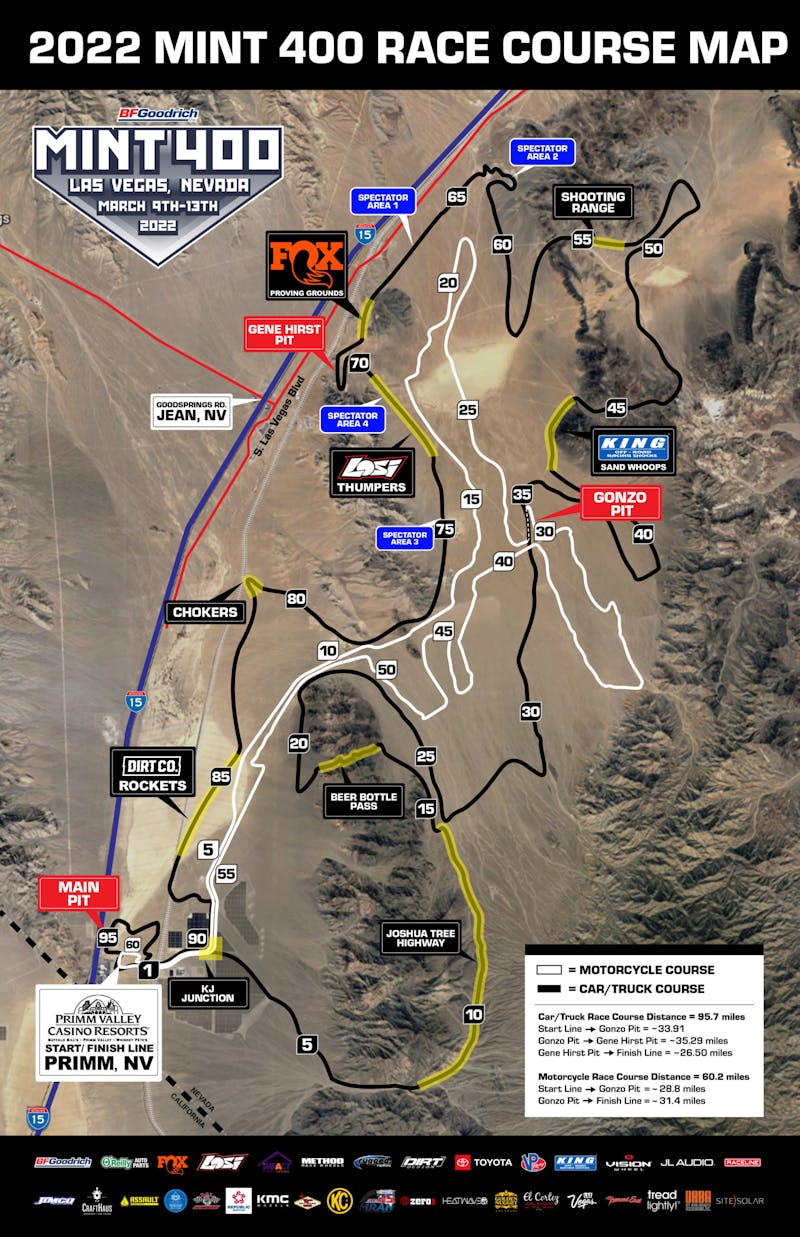 2022 Mint 400 Map