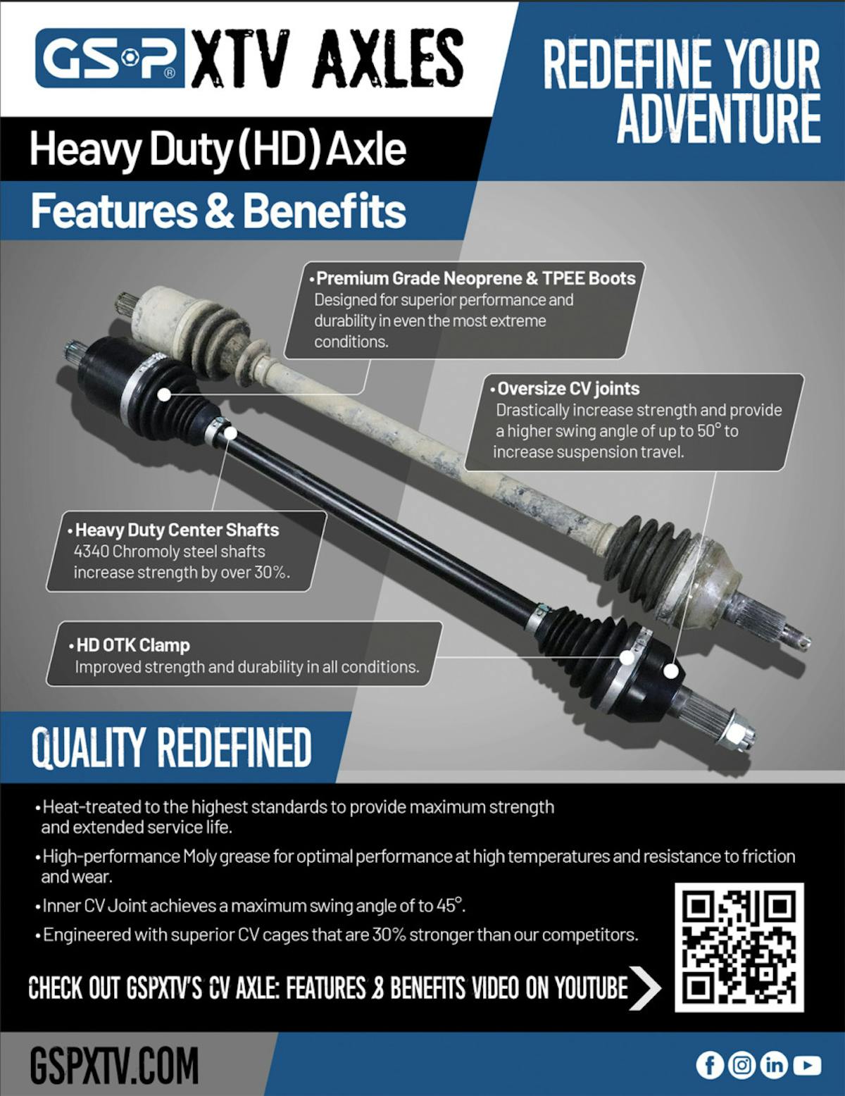 Upgrade Your UTV With GSPXTV Heavy Duty Axles