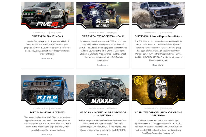 Event Alert: 2022 Dirt Expo Takes Over State Farm Stadium