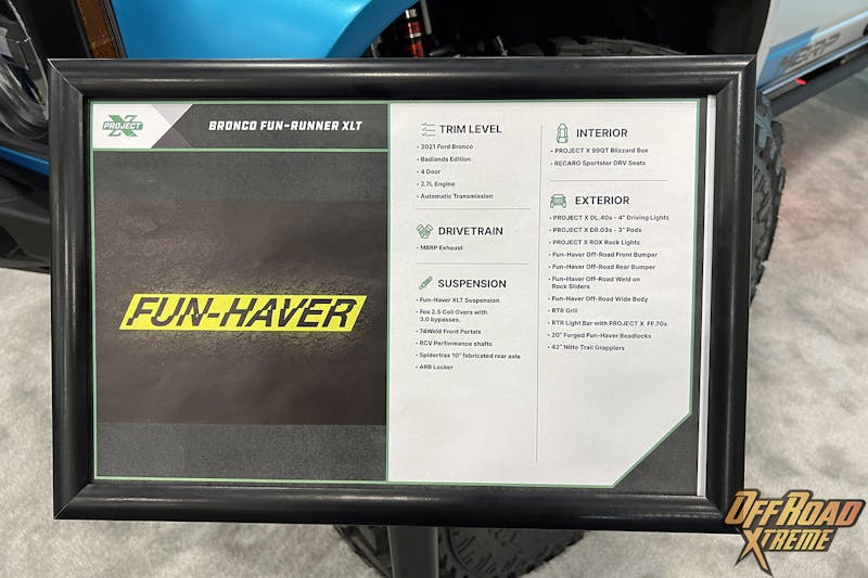 SEMA 2022: Fun-Runner LT Bronco Is Lit For An Off-Road Good Time