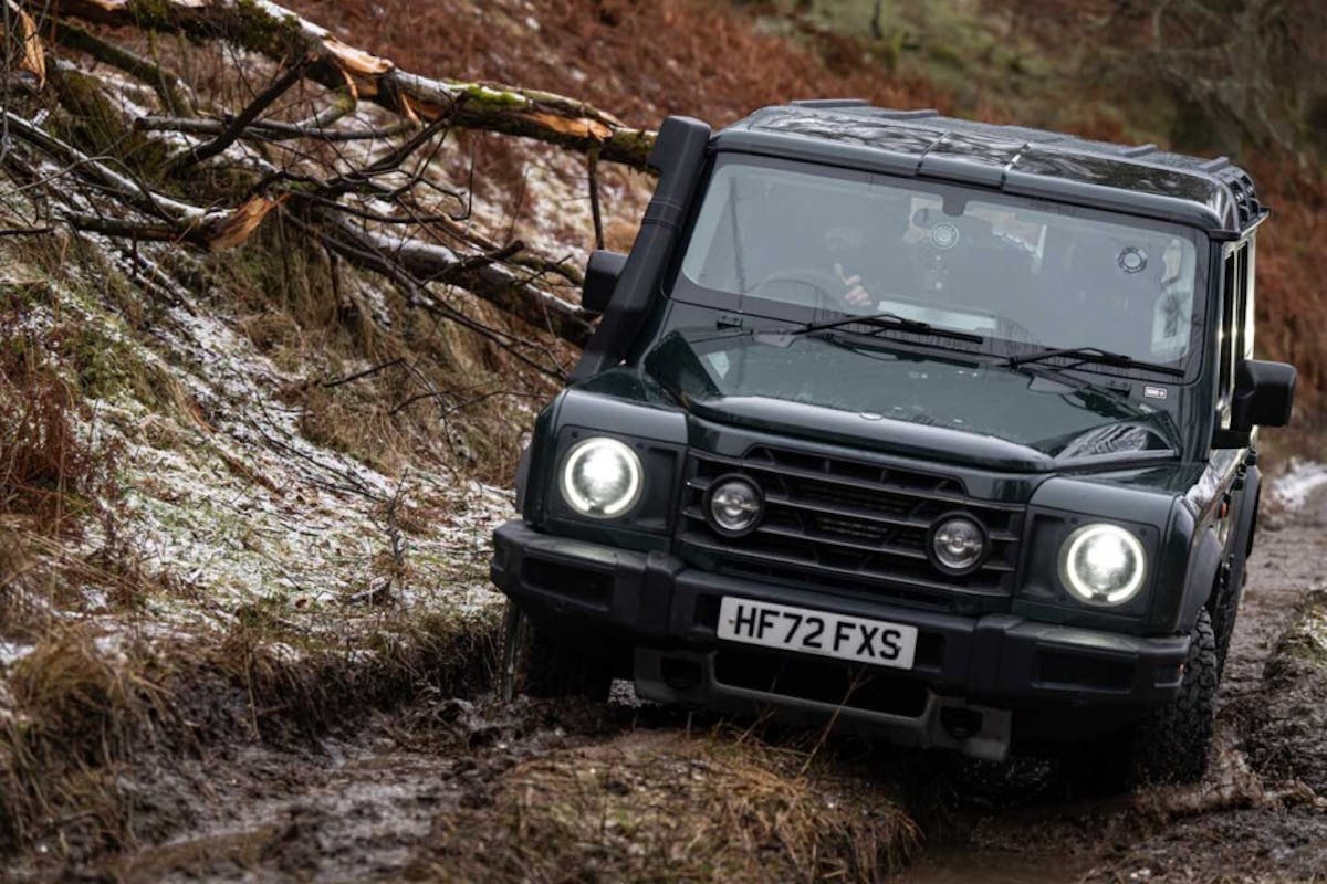 The Grenadier also includes standard front/fuel tank and rear skid plates (which came in handy when slogging through deep partially frozen mud bogs and thick ice-lined trails). Photo: INEOS Automotive