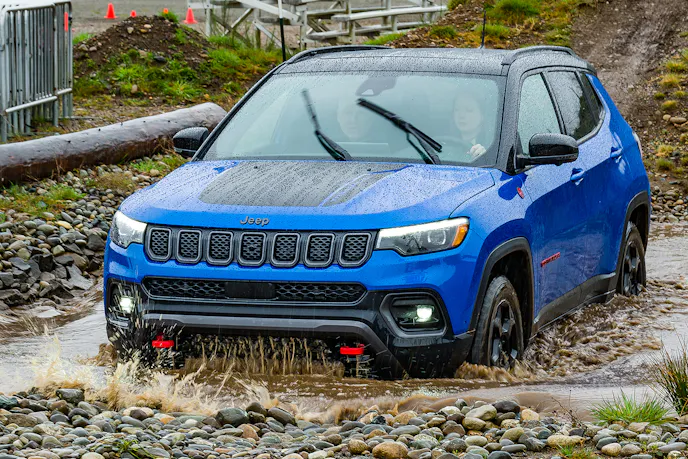 Jeep's Trail Rated Compass Trailhawk conquered all of the more difficult Mudfest Mania obstacles.