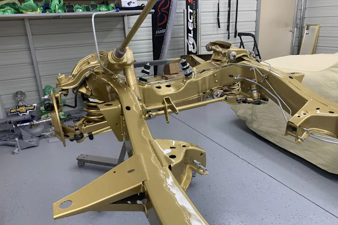 Gold 50 Millionth 1955 Chevy chassis