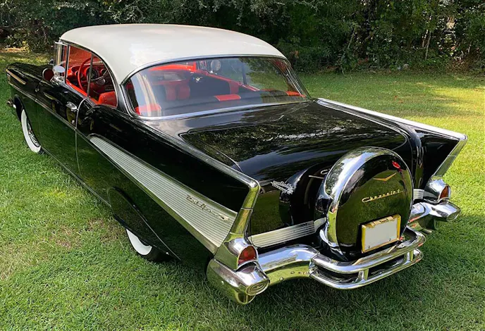 Restored 1957 Chevy with continental kit
