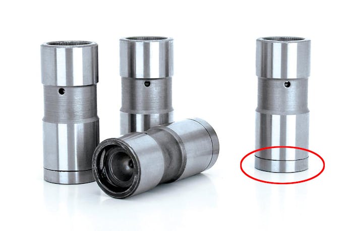 chilled-iron foot flat tappet lifters