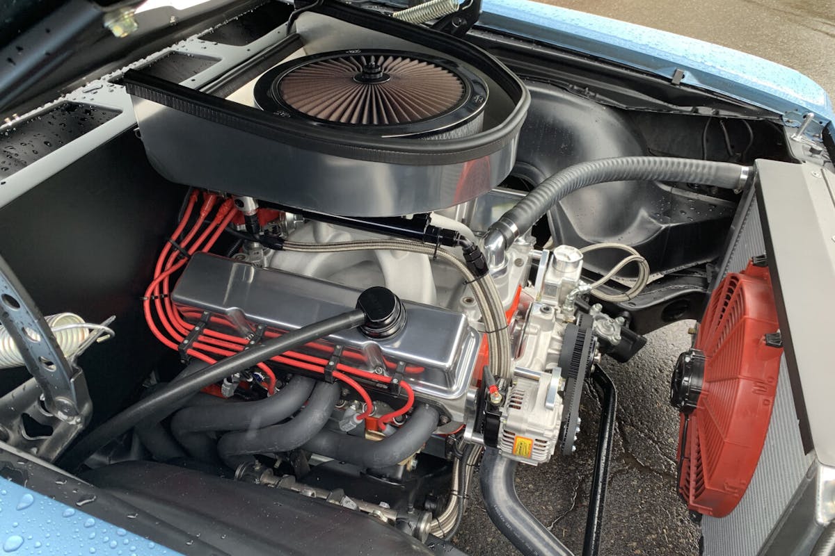 1970 Malibu muscle car engine compartment