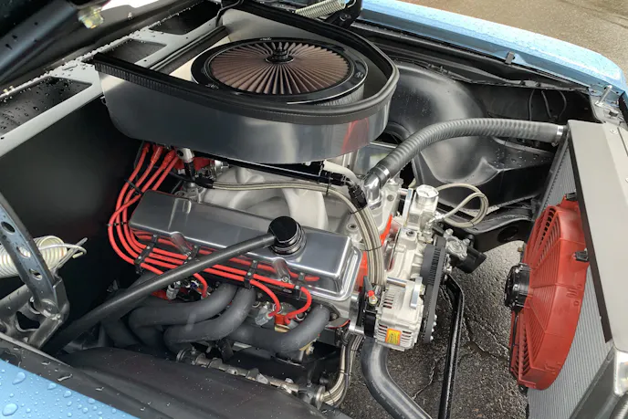 1970 Malibu muscle car engine compartment