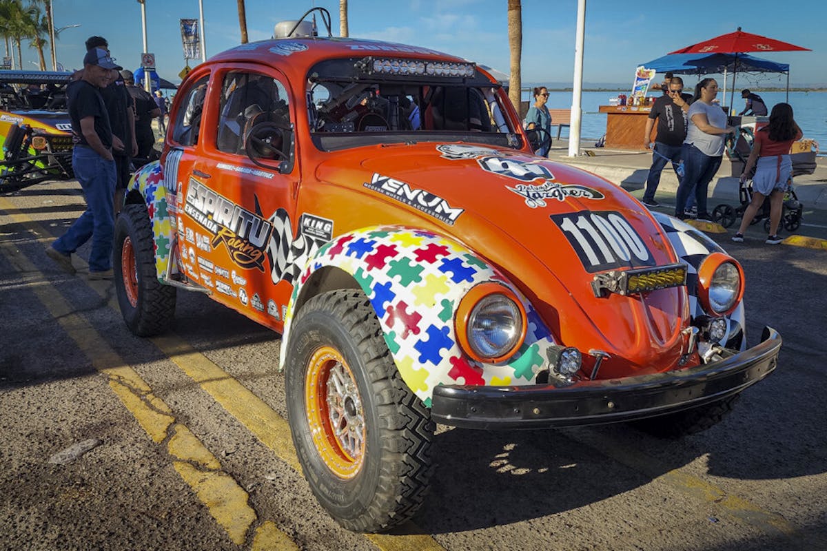 This colorful Class 11 bug takes its turn waiting in line for tech inspection. 