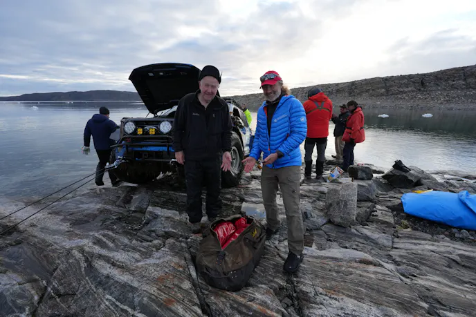 The crew removed the Ford's contents after removal. Photo: Transglobal Car Expedition