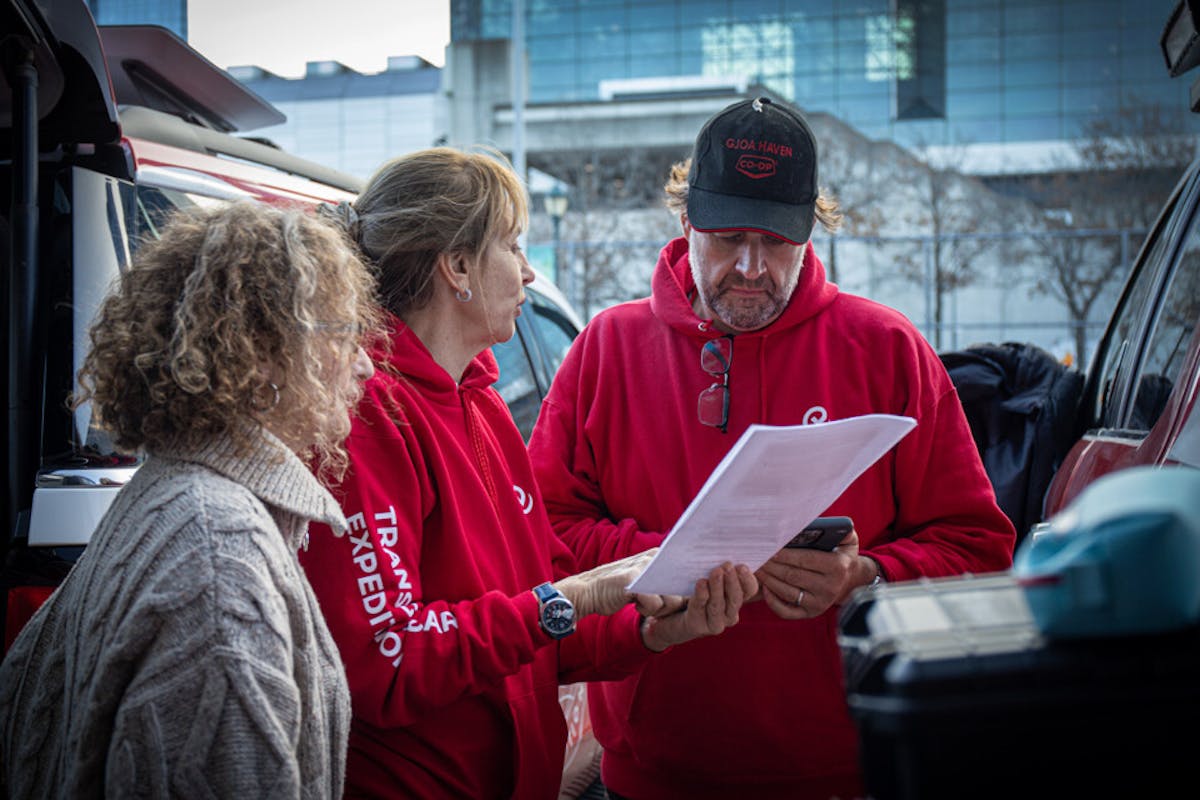 Rosy Mondardini (left), Paola Catapano (center), and Andrew Comrie-Picard (right)