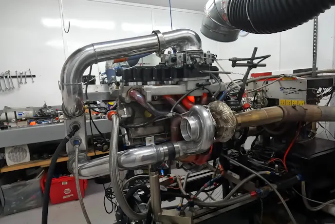 Newcomer Racing 4.6-liter turbo Jeep engine on the dyno.