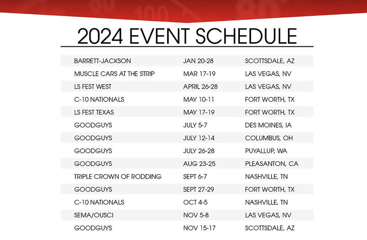 Speedtech Performance's 2024 Event Schedule