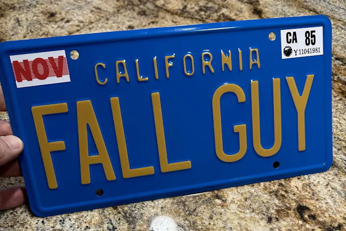 Fall Guy license plate