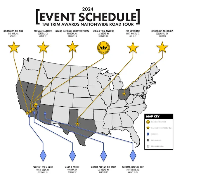 2024 TMI Road Tour map