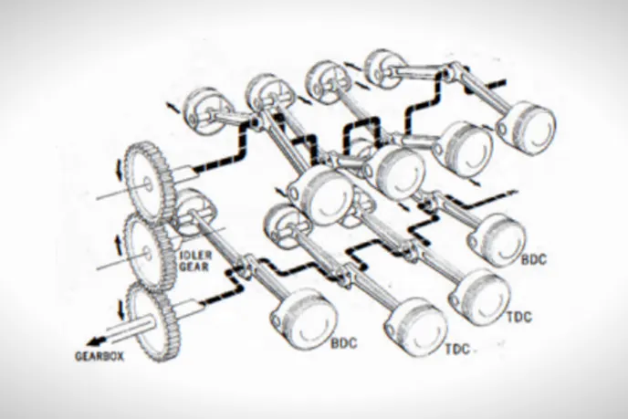 BRM H16 engine layout