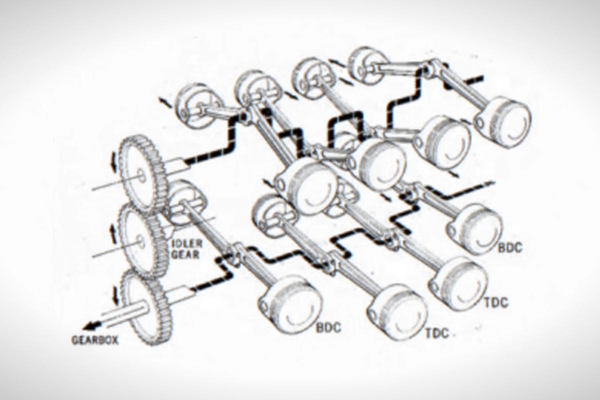 BRM H16 engine layout