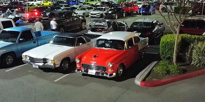 1955 Chevy Bel Air at a car show