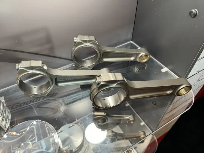 Godzilla Pro I-Beam Connecting Rods front side view with coyote