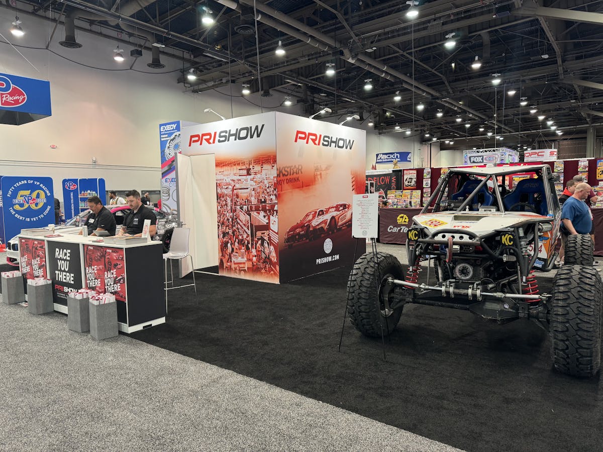 PRI booth showcasing one of their builds