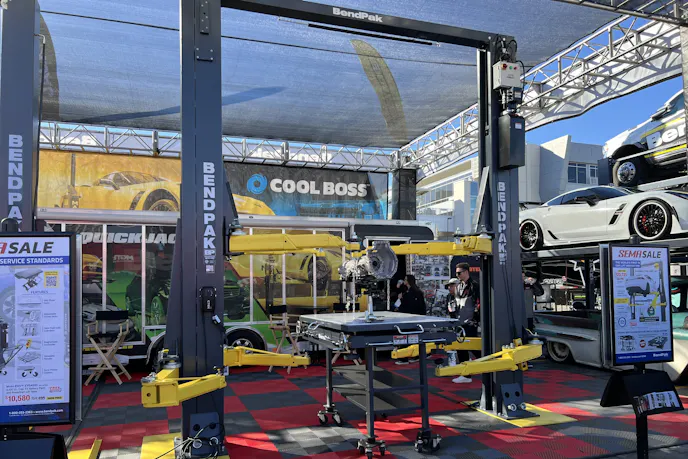 The BendPak Octaflex with eight- arm two-post lift