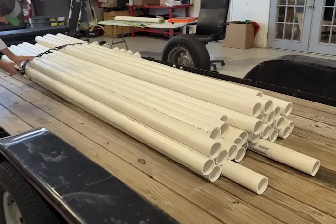 pvc pipes used for the turbo experiment