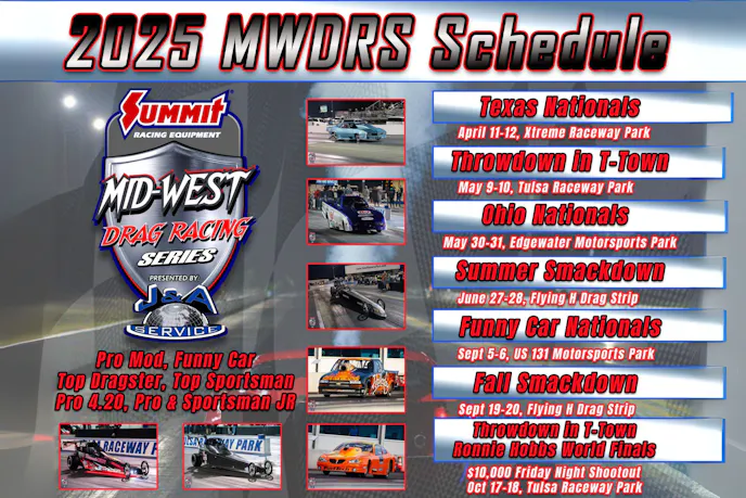 Mid-West Drag Racing Series 2025 schedule of events