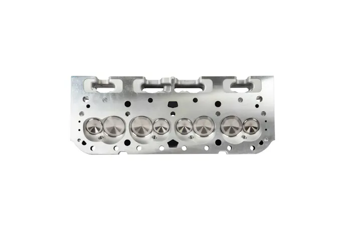 SBC Enforcer cylinder head; angled plug front view