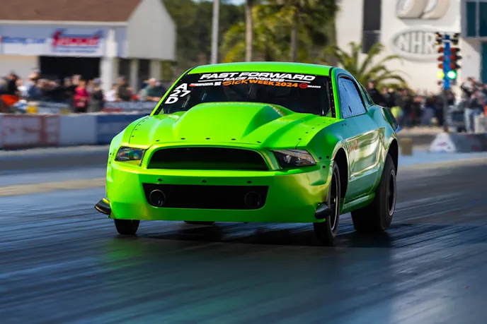 neon green racing car