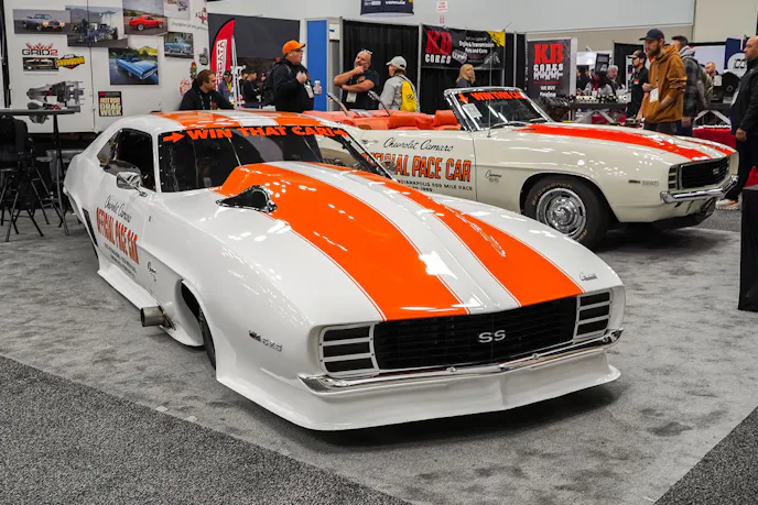 sick week white and orange racing car