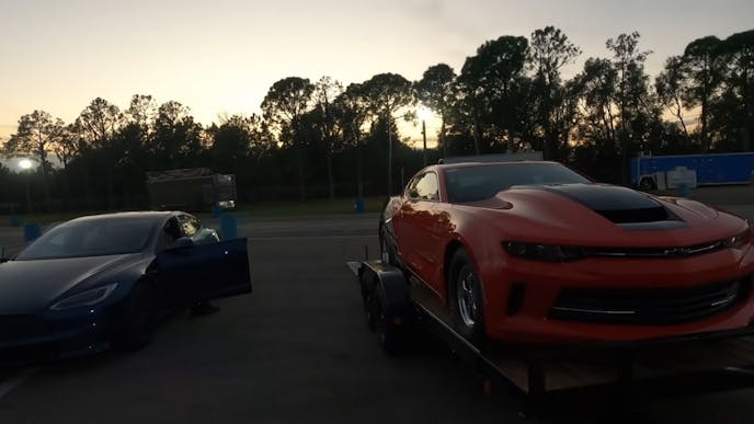 Tesla Plaid vs. COPO Camaro