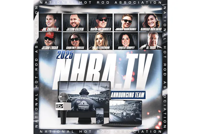 a NHRA announcers poster